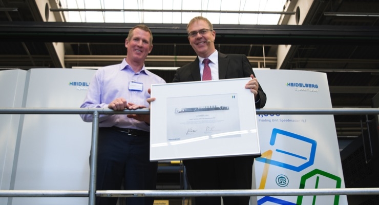 Heidelberg celebrates 1000th VLF printing unit at Green Bay Packaging