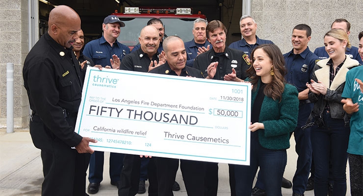 Thrive Causemetics Donates $250,000 in Profits to Help California Wildfire Victims