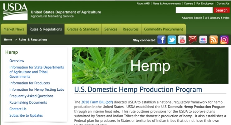 USDA Creates Domestic Hemp Production Program