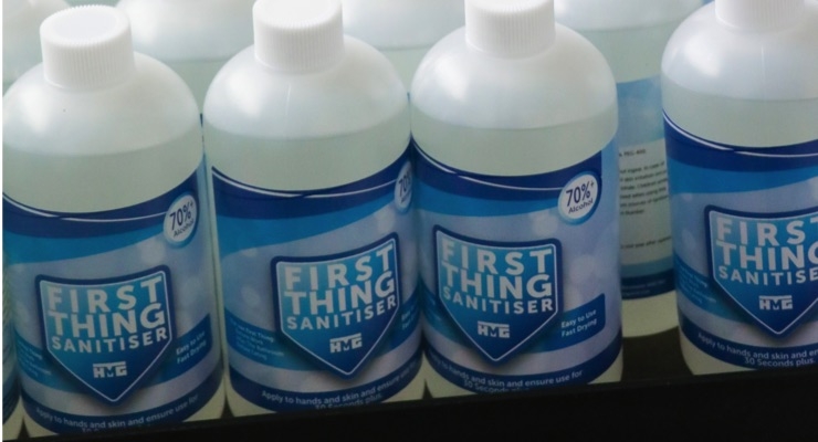 HMG Paints Produces, Donates Hand Sanitizer