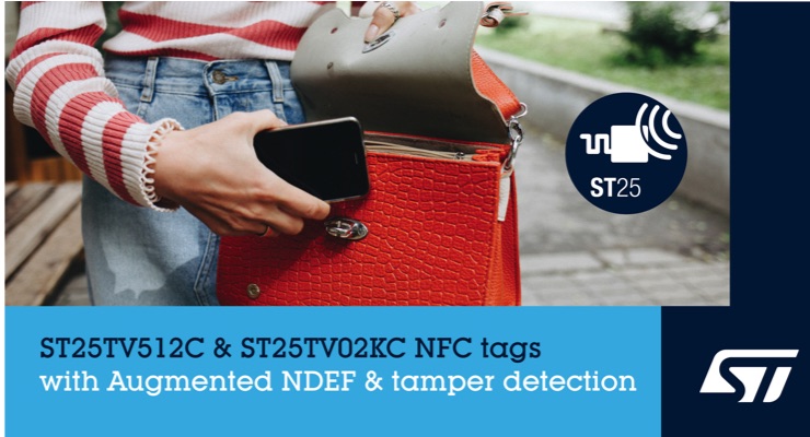 STMicroelectronics Powers NFC Applications with Message Content, Anti-Tamper in New Type-5 Tags