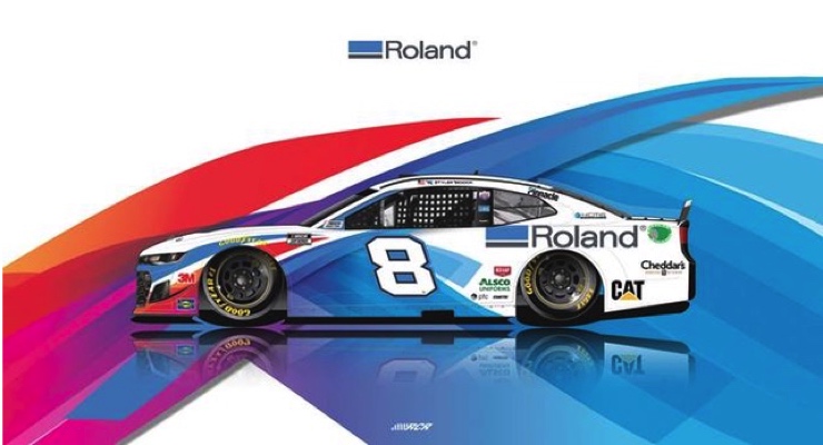 Tyler Reddick Driving Roland-wrapped No. 8 Chevy in NASCAR Cup Series Race