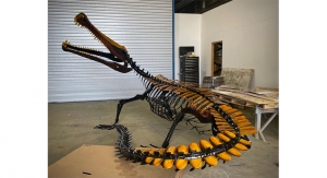 HMG Paints Coat Fabricated Dinosaur Skeleton