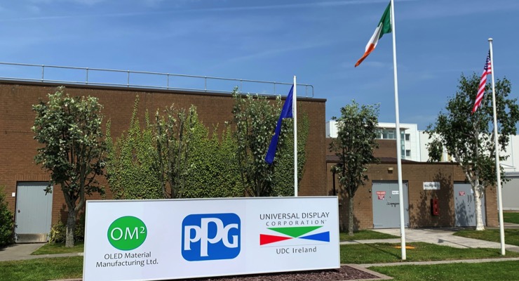PPG, Universal Display Expand OLED Operations in Ireland
