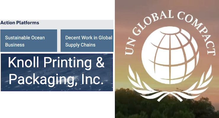 UN Global Compact Names Knoll Printing & Packaging As Global Compact LEAD