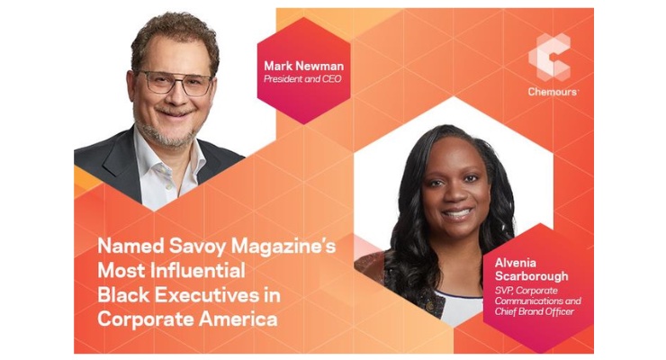 Savoy Magazine Honors Chemours’ Mark Newman, Alvenia Scarborough