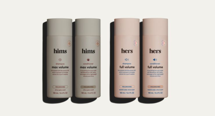 Hims & Hers Debuts New Line of Volumizing Shampoos and Conditioners