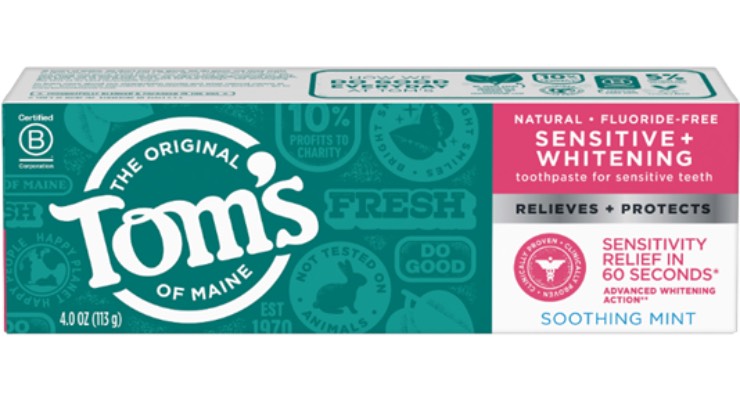 Tom’s of Maine Launches Sensitivity + Whitening Fluoride Free Toothpaste 