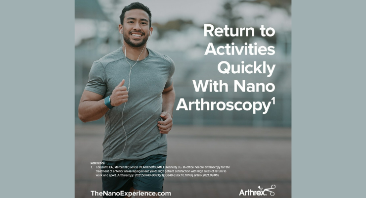 Arthrex Debuts Digital Hub for MI Treatment Options With Nano Arthroscopy