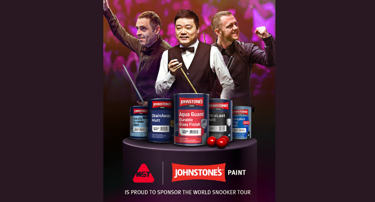 JOHNSTONE’S PAINT Brand by PPG Announces Long-term Partnership with World Snooker Tour